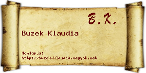 Buzek Klaudia névjegykártya
